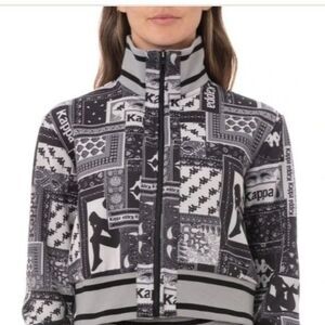 Kappa Womens Jacket Black S Full Zip Logo Track Jacket  Short New